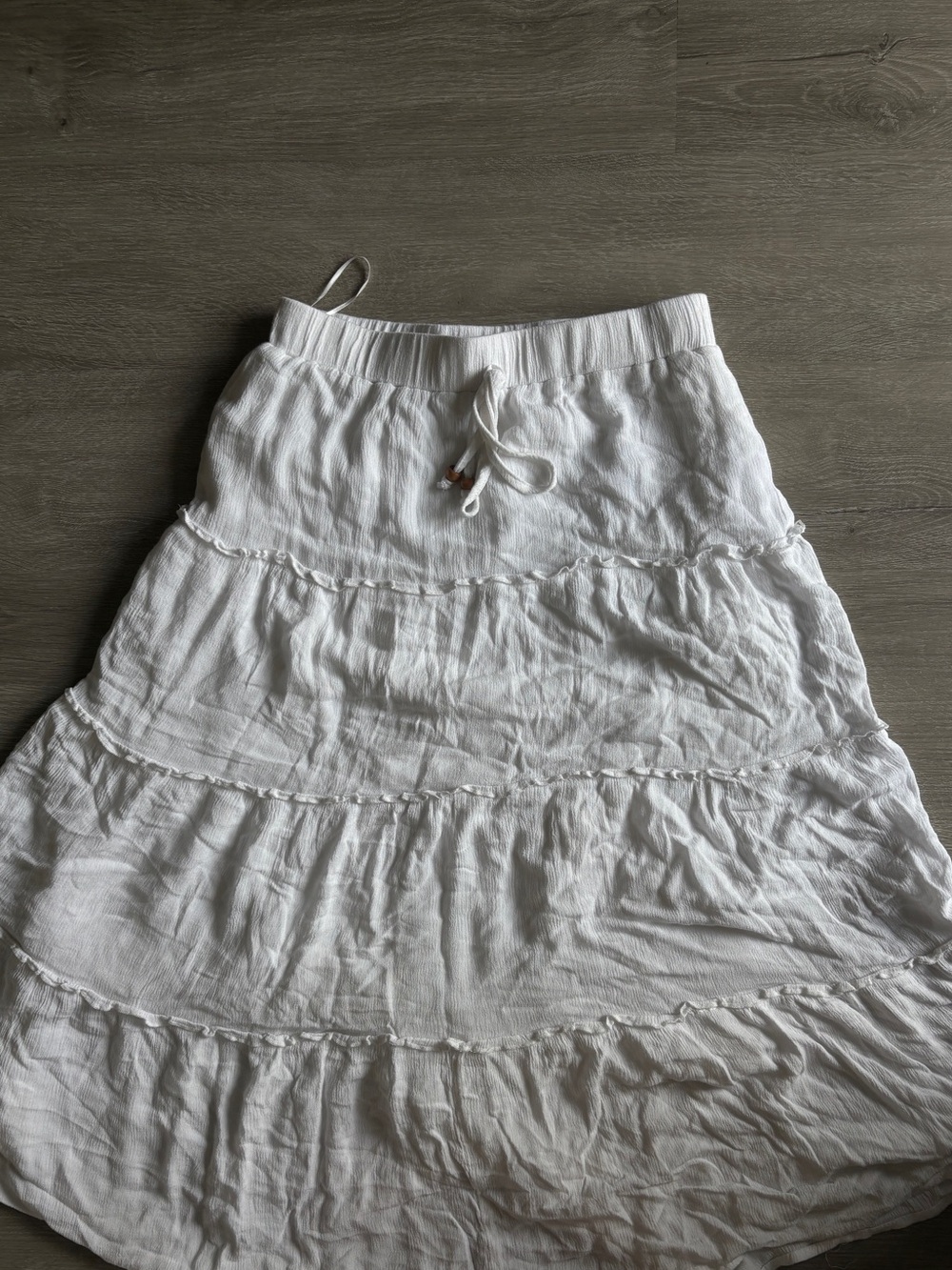 Women's White Tiered Maxi Skirt - Lightweight Summer Style